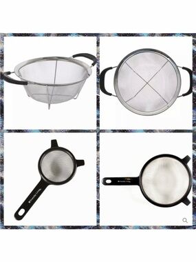 10/$25🦋 Set of 2 Market Square/Everyday Living Black & Stainless Steel Strainers